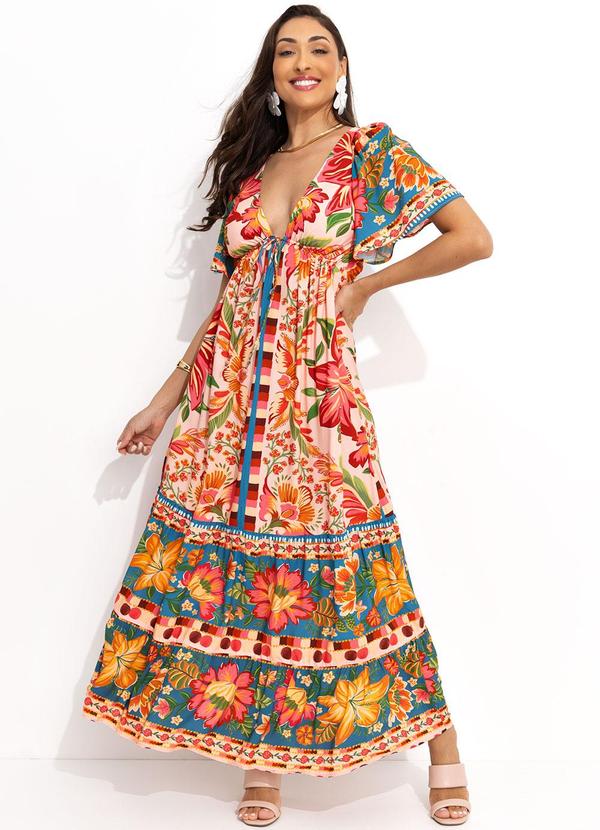 Vestido Longo Cor da Flor Rosa