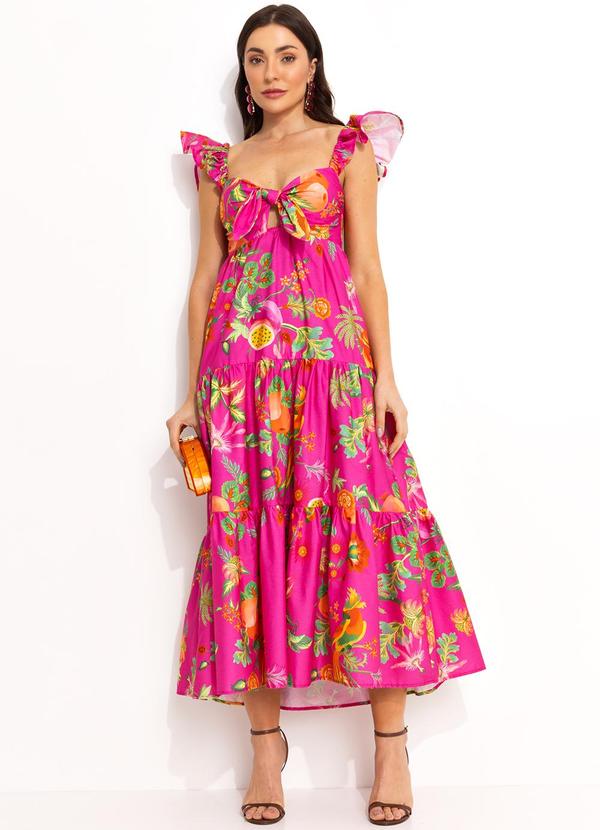Vestido Midi Cropped Rosa