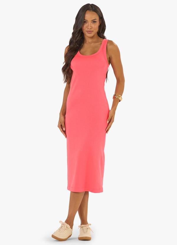 Vestido Midi em Ribana Laranja
