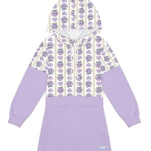 Vestido com Capuz Roxo