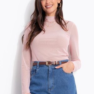 Blusa Rosa Claro em Tule