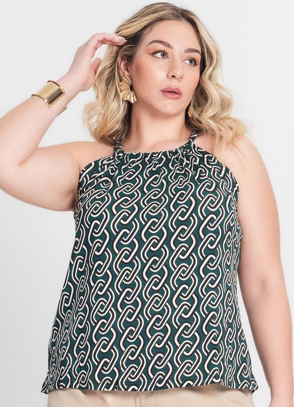 Blusa de Alça Plus Size Verde