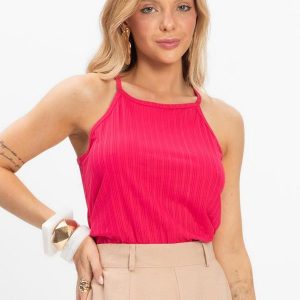 Blusa de Alça em Liganeti Rosa