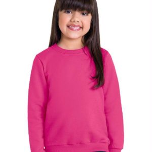 Blusão Infantil Menina com Cor Lisa Rosa
