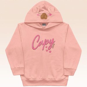 Blusão com Capuz Rosa