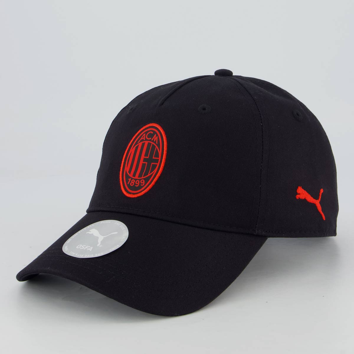 Boné Puma AC Milan Preto e Vermelho