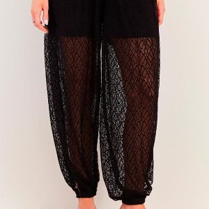 Calça Balloon em Renda Urban Frame Preto