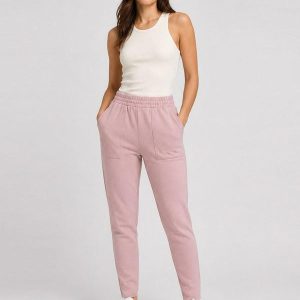 Calça Feminina em Moletom com Bolso Rosa