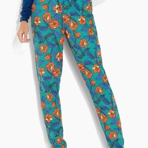 Calça Floral Verde com Bolsos e Amarração