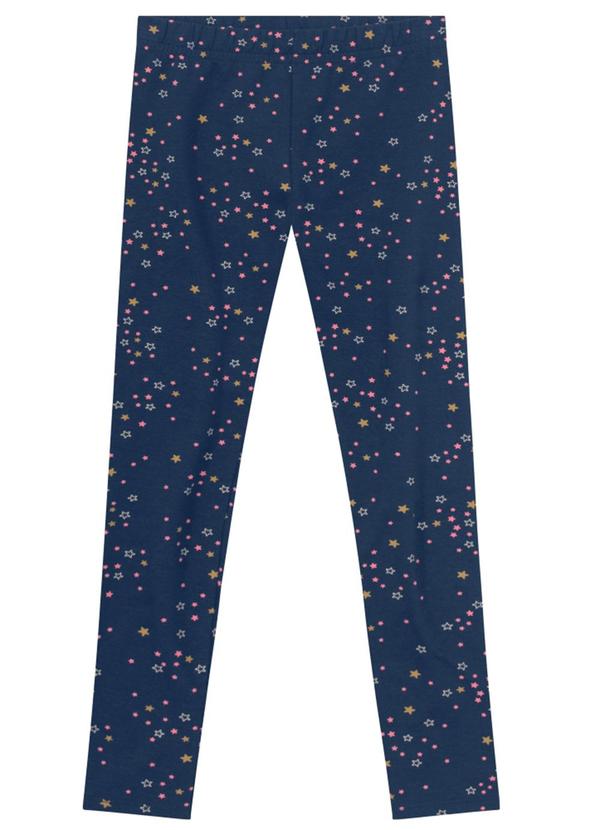 Calça Legging Menina de Corações Azul