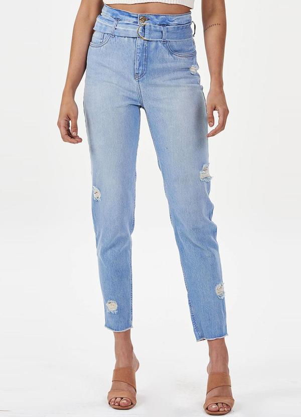 Calca Mom Jeans Azul