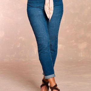 Calça Mom Lavanda Soft Garden em Denim Azul