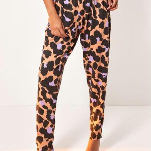 Calça Onça Color Soltinha com Pregas