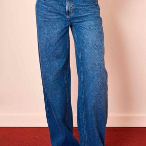 Calça Reta Wild Orchid em Denim Azul