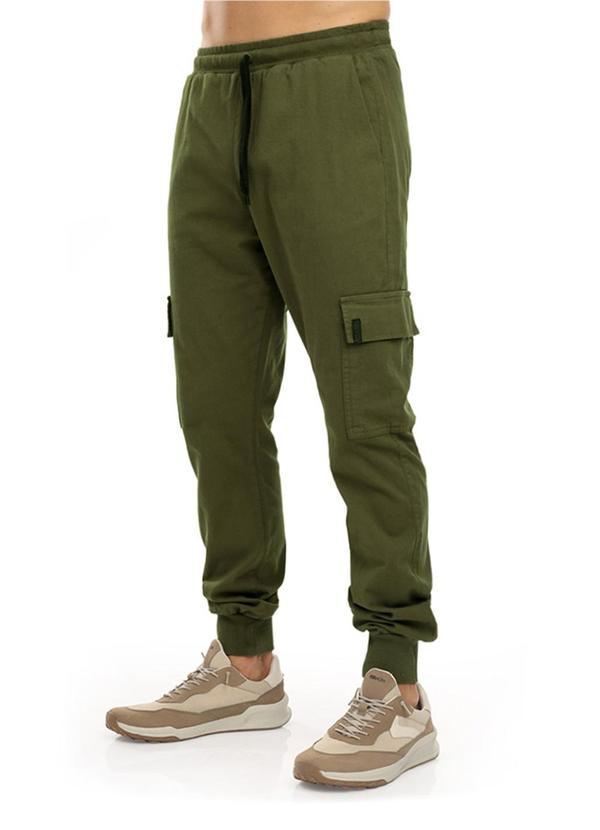 Calça Sarja Lavanderia com Elastano Militar