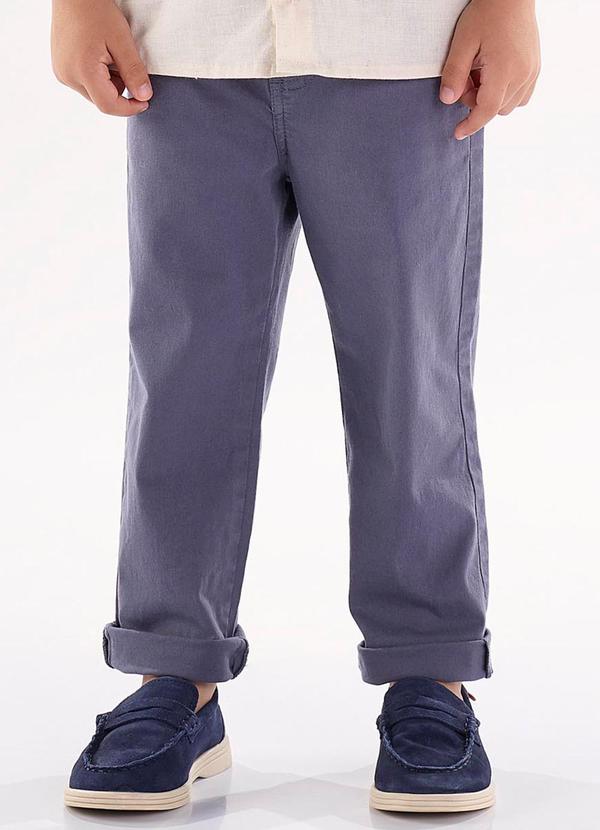 Calça em Sarja com Elastano Azul