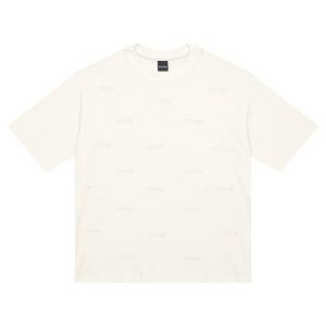 Camiseta Ampla com Strass Off White