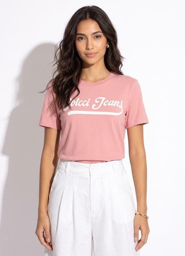 Camiseta em Algodão Cj Rosa