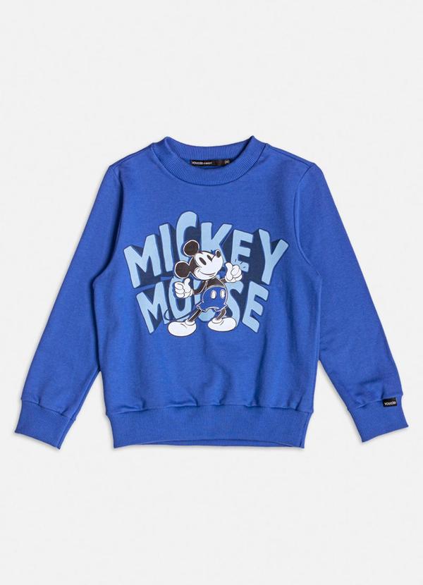 Casaco Azul do Mickey Mouse de Moletom Azul