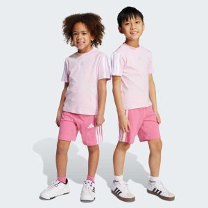 Conjunto Adidas Essentials 3 Stripes Infantil Rosa