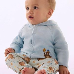 Conjunto Bebê Cardigan Calça Azul