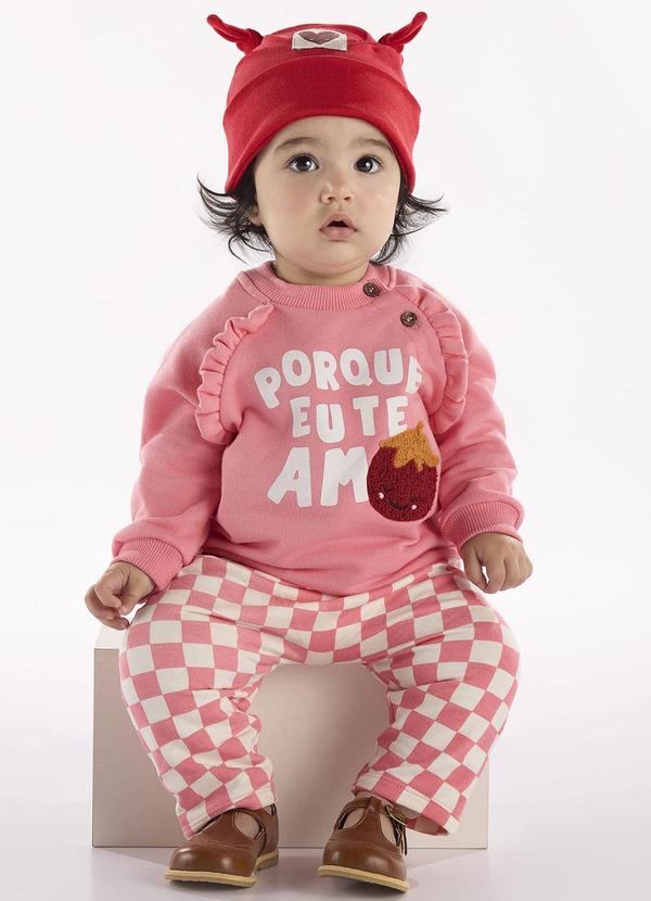 Conjunto Bebê Menina Blusão e Calça Rosa
