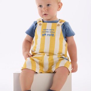 Conjunto Bebê com Body e Jardineira Azul