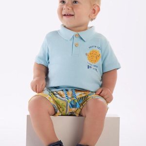 Conjunto Bebê com Polo e Short Azul
