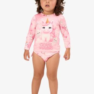 Conjunto Bíquini Infantil Proteção Uv Rosa