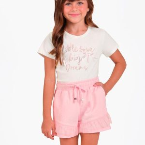 Conjunto Blusa com Shorts Bege