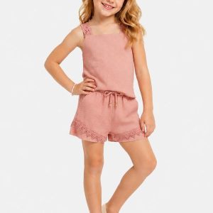 Conjunto Blusa com Shorts Infantil Rosa