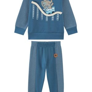 Conjunto Blusão e Calça em Moletom Azul