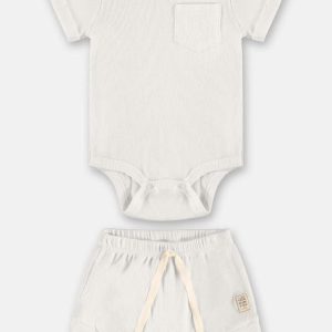Conjunto Body Short Ribana Nature Branco