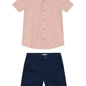 Conjunto Camisa com Bermuda Rosa