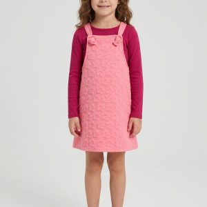 Conjunto Infantil Blusa e Salopete Rosa