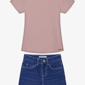 Conjunto Infantil Blusa e Shorts Rosa