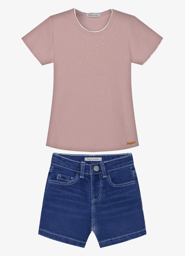 Conjunto Infantil Blusa e Shorts Rosa