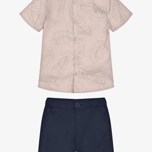 Conjunto Infantil Camisa com Bermuda Rosa