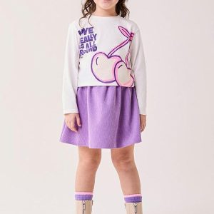 Conjunto Infantil Menina Cherry Neon Rosa