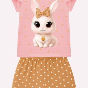 Conjunto Infantil Menina Coelhinha Rosa