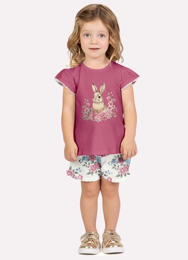 Conjunto Infantil Menina Coelho Rosa