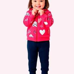 Conjunto Infantil Menina Corações Rosa