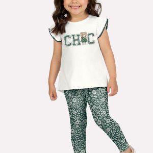 Conjunto Infantil Menina Lettering Branco