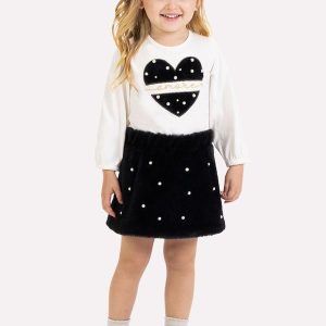 Conjunto Infantil Menina com Pérolas Branco