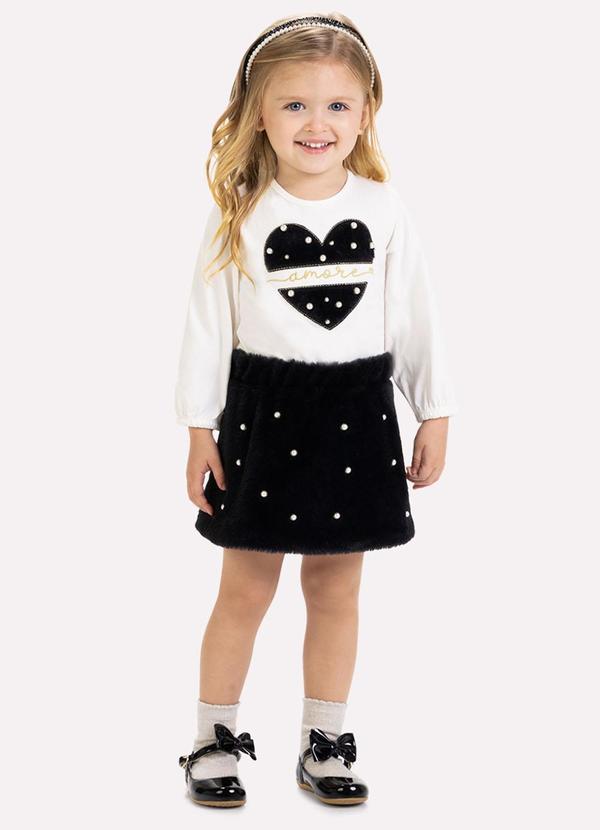 Conjunto Infantil Menina com Pérolas Branco