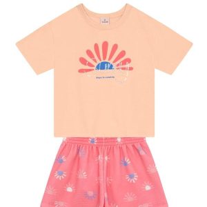 Conjunto Infantil Menina em Ribana Rosa