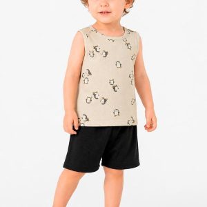Conjunto Machao com Bermuda Bege