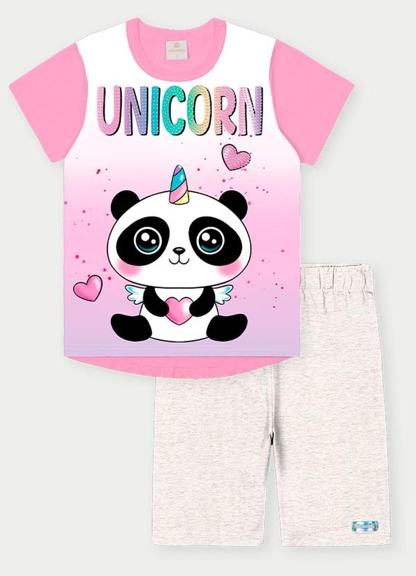 Conjunto Menina Pandinha Rosa