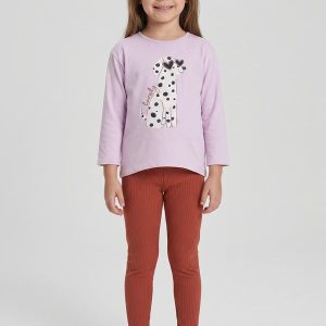 Conjunto Menina de Blusa e Legging Roxo