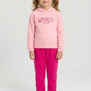 Conjunto Menina de Blusão e Calça Rosa